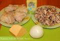 สูตร Julienne กับเห็ดและไก่ในเตาอบ