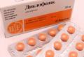 Diklofenak tabletler: kullanım talimatları Diklofenak tabletlerin alınması 100 mg