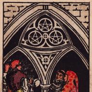 Tarot Tri z Pentaklov: výklad kariet